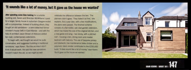 abbozzo residential project featured in grand designs magazine - aug 2011